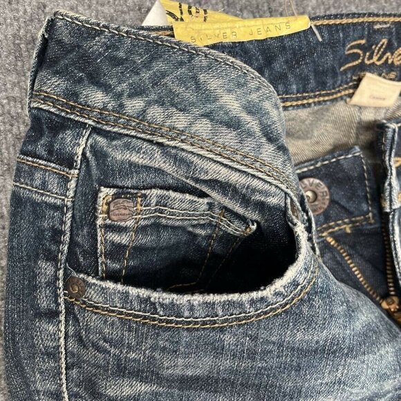 Silver Lola Flare Jeans Womens 24X33 Blue Stretch Original Curvy Fit Denim New - Picture 5 of 12